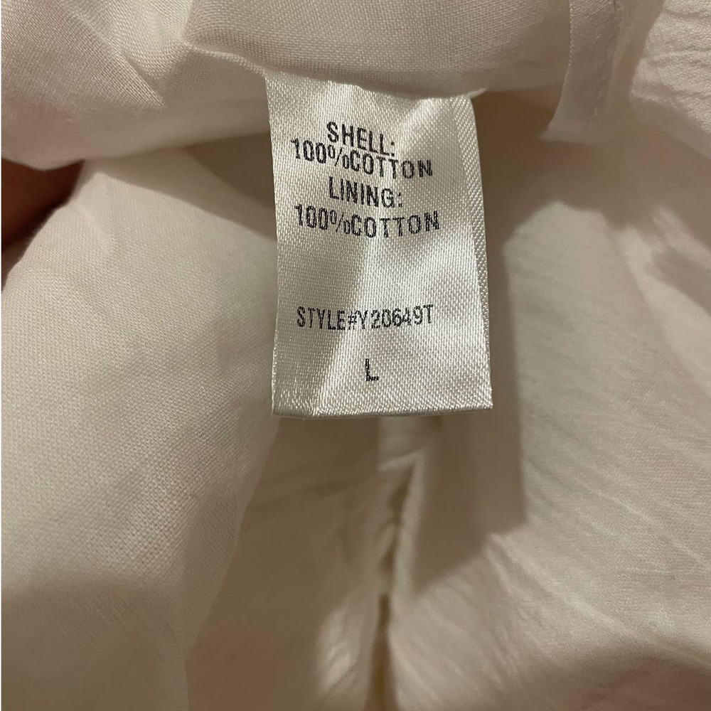 NWOT Pomander Place Ophelia Dropwaist Coverup White Beaded Vacation Dress Large - Picture 10 of 10